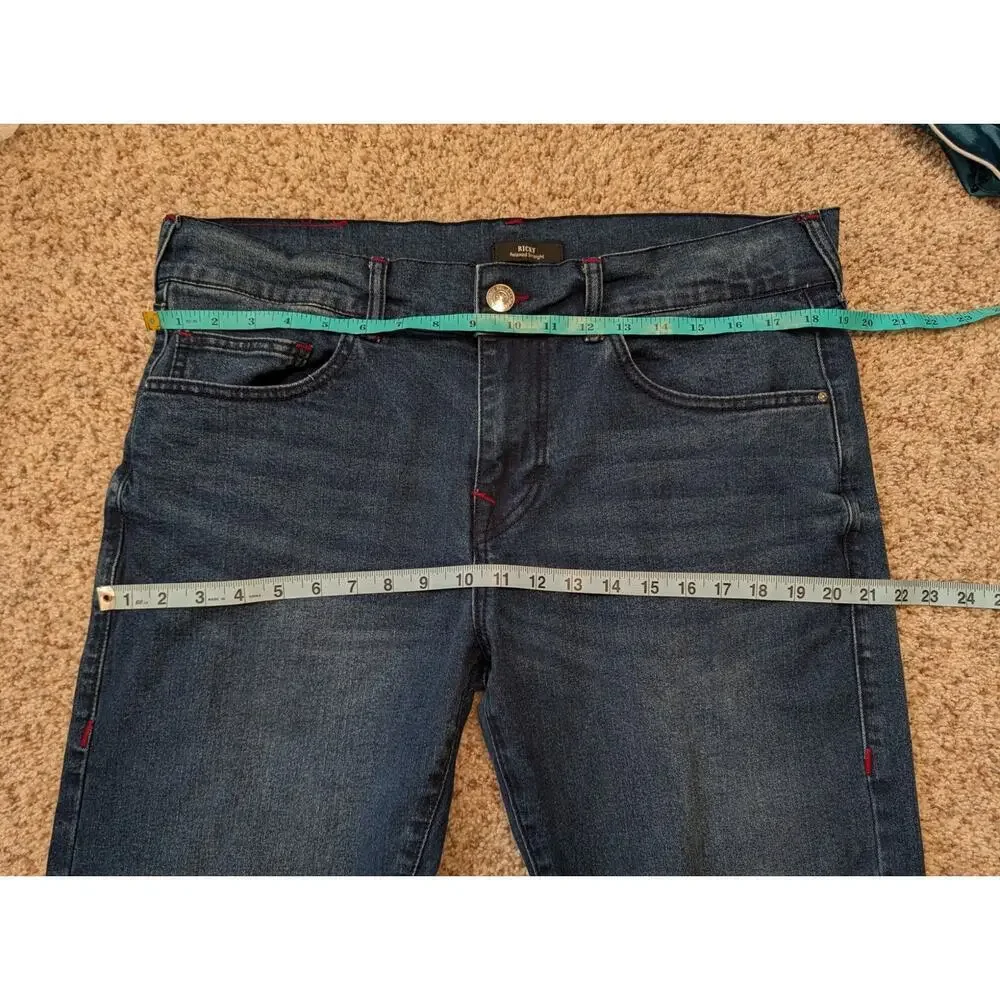 TRUE RELIGION, Ricky, Relaxed Straight leg Men's Jeans/Pants 36X33; Blue Denim